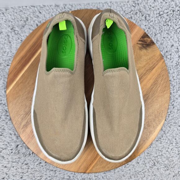 Oofos Womens 10 Oomg eeZee Low Top Taupe Recovery Comfort Casual Slip On Shoe - Picture 5 of 12